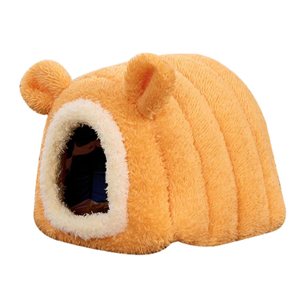Hamster Bed Hideout House, Anti Slip Cute Plush Small Animals Bed for Hedgehog,