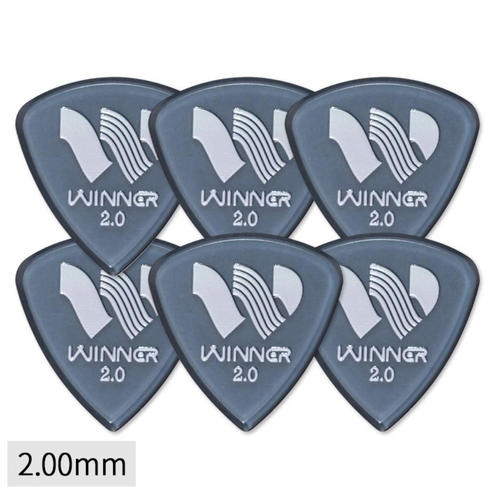 6 Pcs Winner Guitar Picks Large Triangular Anti-Slip Electric Guitar Picks 2.0MM Thick Picks Accessories Acoustic Guitar