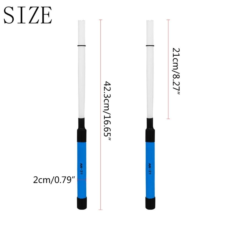 2Pcs Drum Brush Percussion Brushes Snare Brush Jazzes Drum Brushes Professional Nylon Wire Brush with Comfortable Handle