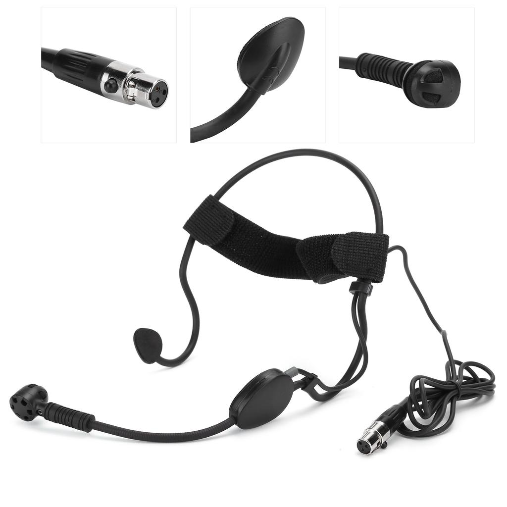 Mini 3 Pins Headband Microphone Condenser Mic for Wireless System Transmitter o Mixer