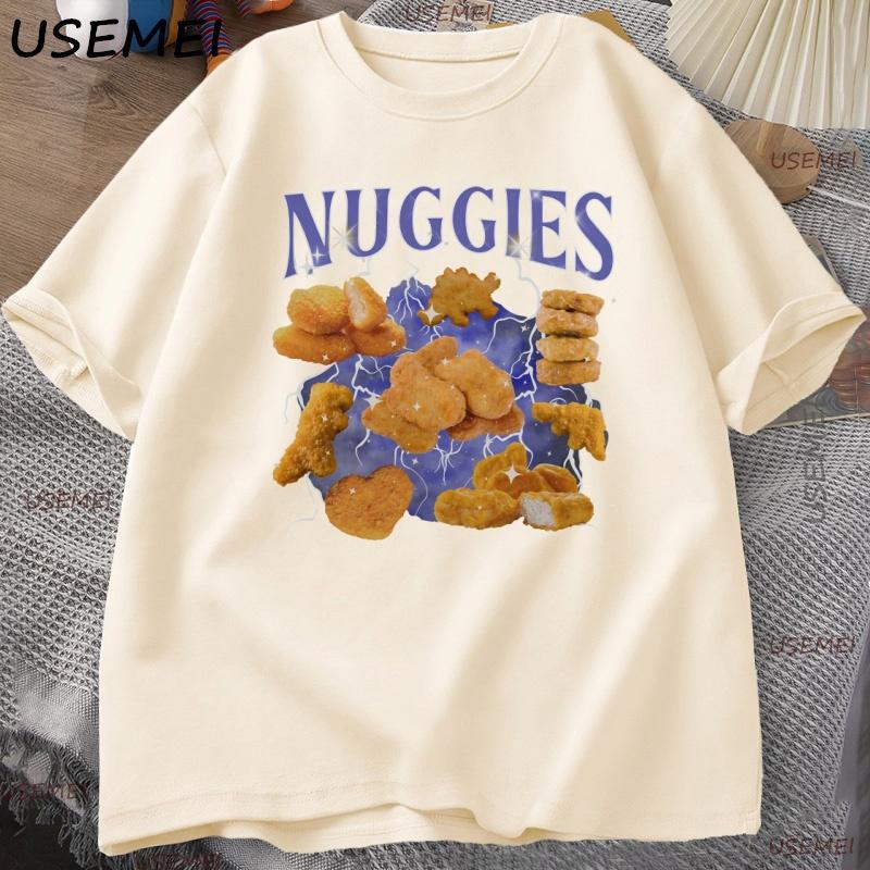 Chicken Nugget TShirt Funny 90s Concert Tee Weird Stuff Meme T Shirt Christmas Gifts Unisex Women Cotton Short Sleeve Graphic Tee