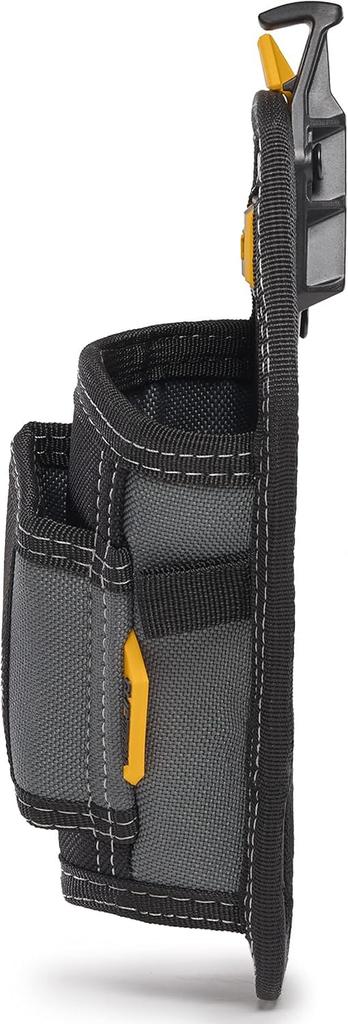 ToughBuilt TB-CT-31-A Hammer Holster: Durable 6-ply construction, ClipTech pouch clip/insert, nail puller sleeve, 2 pockets/loops.