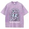 Modische gewaschene T-Shirts für Damen Sie verdienen Besseres Schöne Schmetterlings-Print-Tops Baumwolle Oversize Rundhals-T-Shirts Kleidung