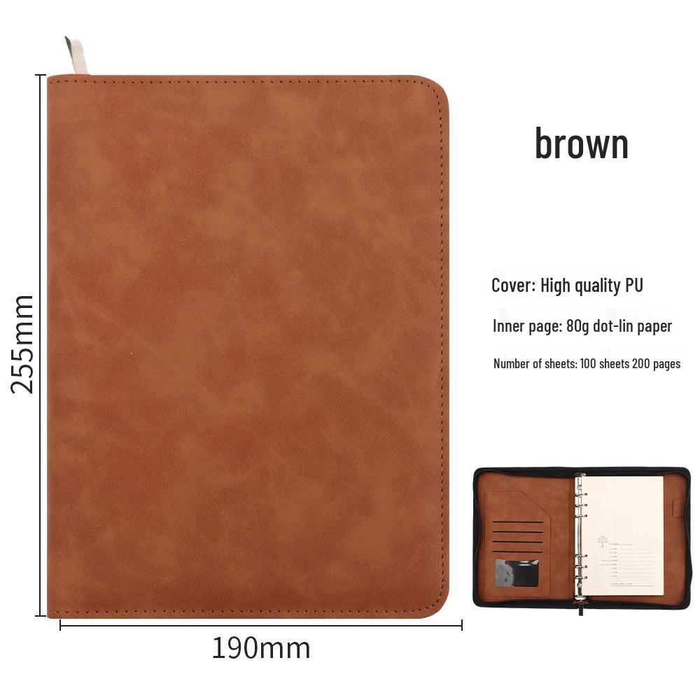 B5 Large Loose-leaf Detachable Binder Notebook for Students коричневый