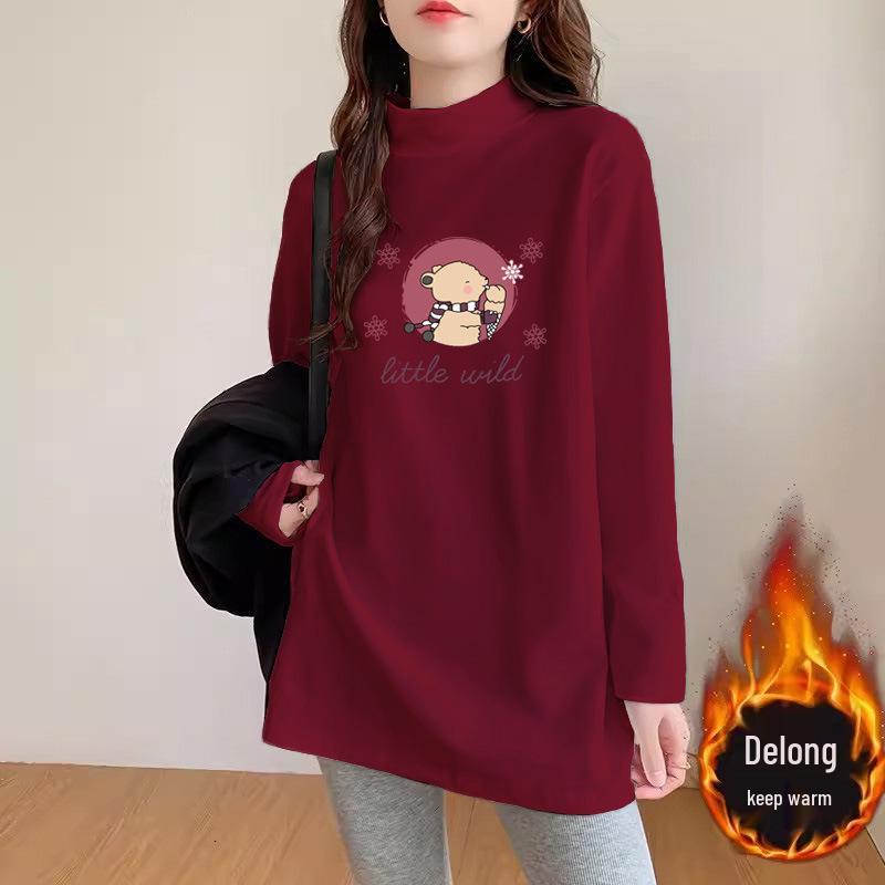 

Women s Mid-Length Brushed Half-High Neck Base Layer T-Shirt - 2025 Autumn/Winter Collection S