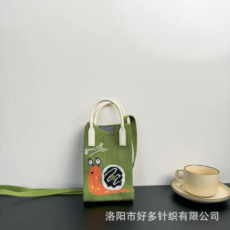 Premium Sense Ns Mobile Phone Bag New Cartoon Knitted Bag Dopamine Niche Versatile Messenger Shoulder Bag Handbag