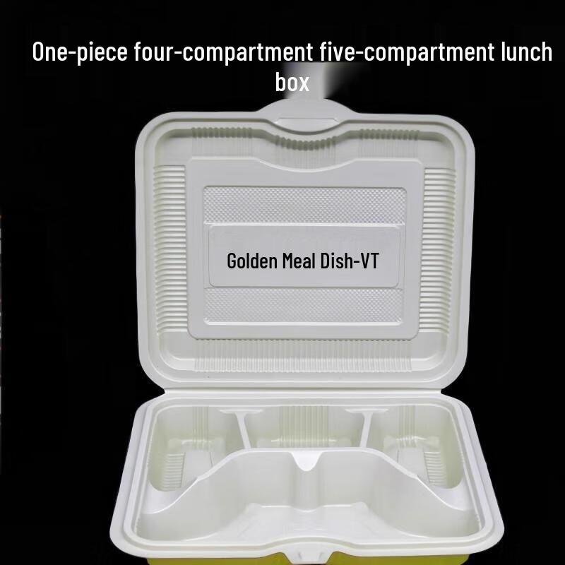 JingJingRS Disposable 5-Compartment Meal Boxes with Lids