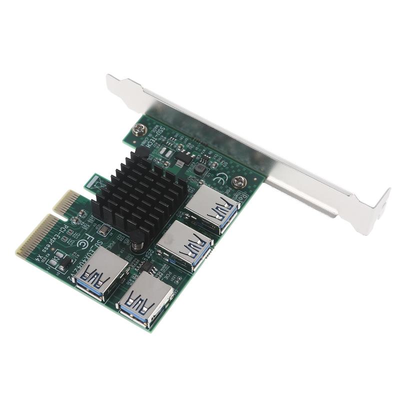 PCI-e 1 to PCIE 4 PCI-express Adapter 4x to 16x Mining r Card 1 to 4 USB 3.0 Multiplier Card for  Mining