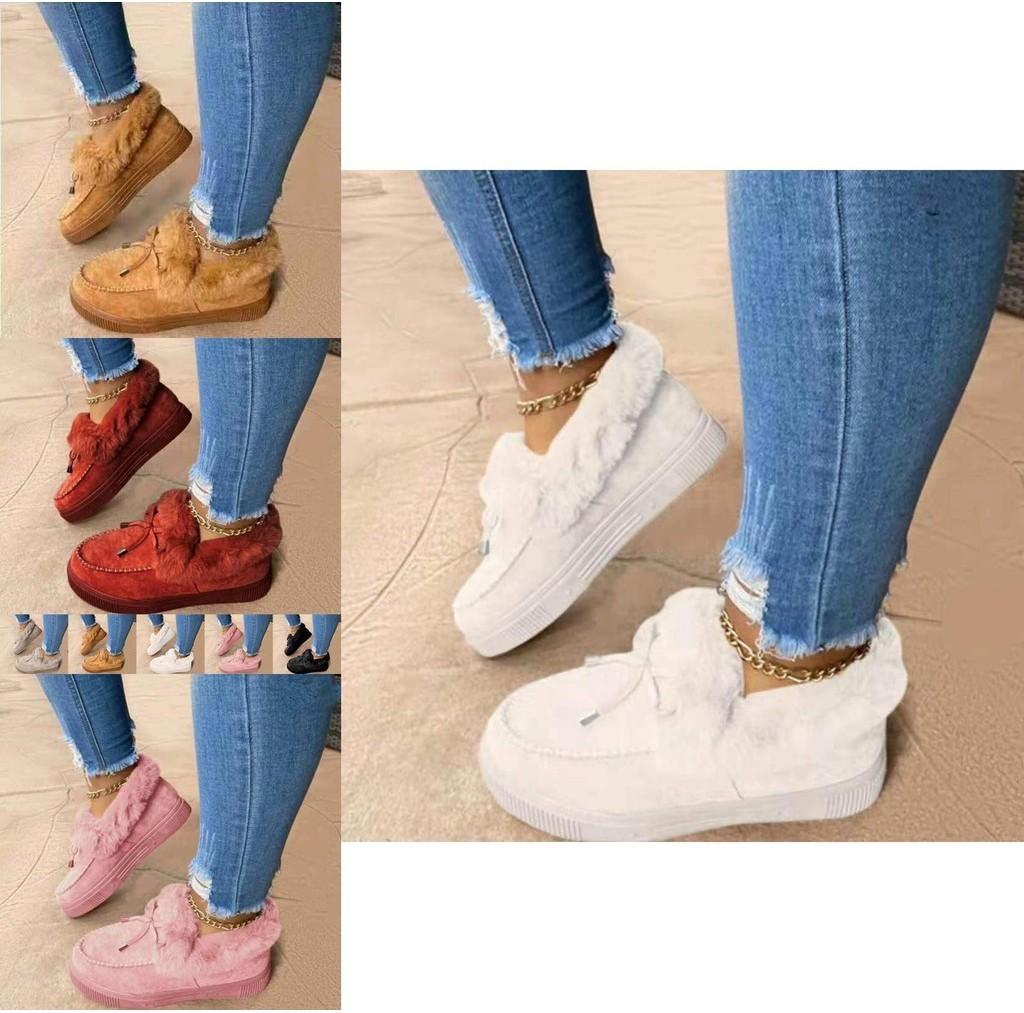 Winter Thick Soled Warm Plush Snow Shoes Women's Round Head Slipper