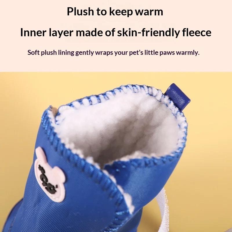 Hund Schnee Stiefel Schuhe Baumwolle Zubehör Teddy Schnee Stiefel Wasserdicht Warm Anti Rutsch Verhältnis Verglichen Bären Herbst Winter Haustier Katze Schuhe