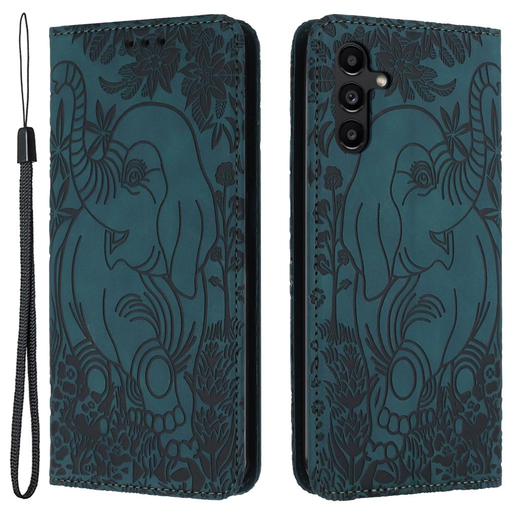 For Samsung Galaxy A55 5G Case Leather Wallet Phone Cover with Wrist Strap