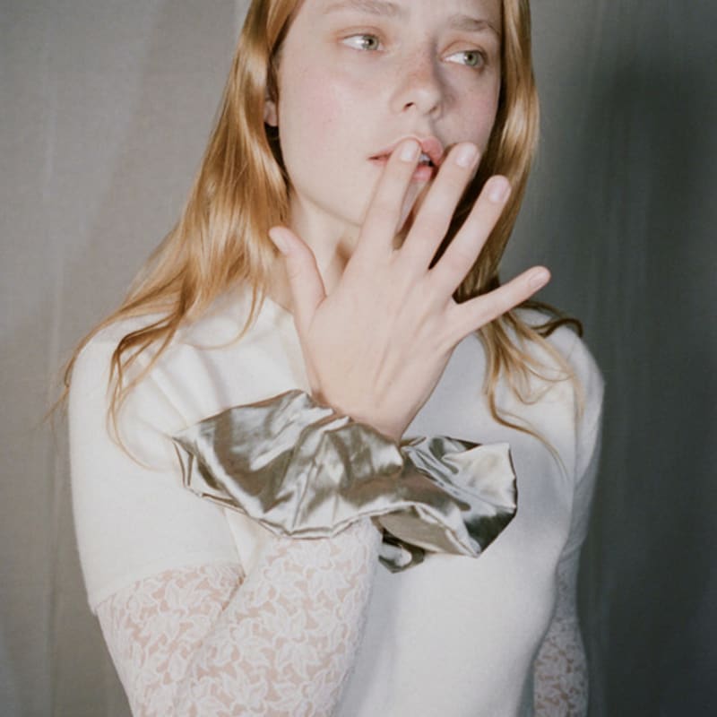 HOME OF HAI Frill Scrunchie Silver (Seoul Exclusive)