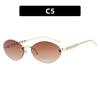 2025 Trendy Rimless Pearl Oval Sunglasses - European & American Style Fashion for Women