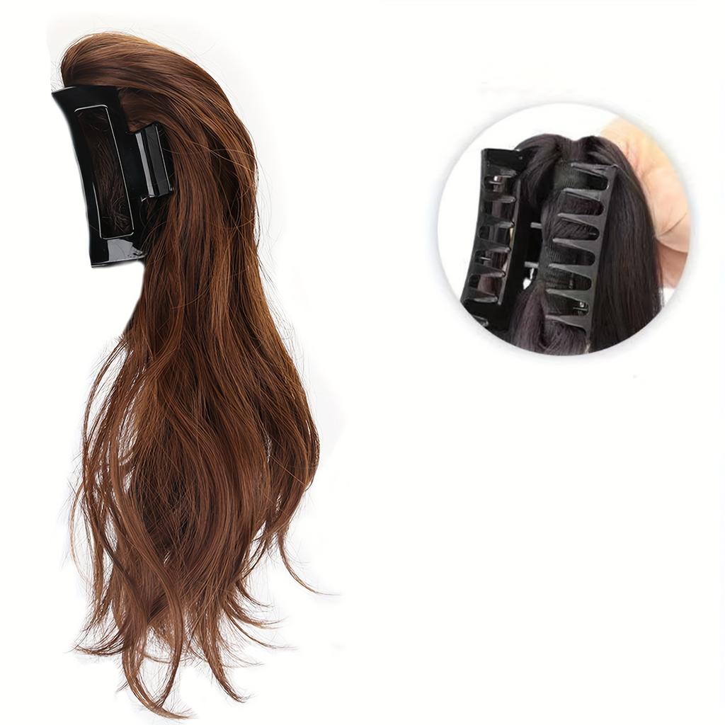 Elegant Clip-In Ponytail Extension For Women - Water Wave, Heat Resistant Synthetic Hair,Use Hair Clips For Women Hair Extensions For Women
