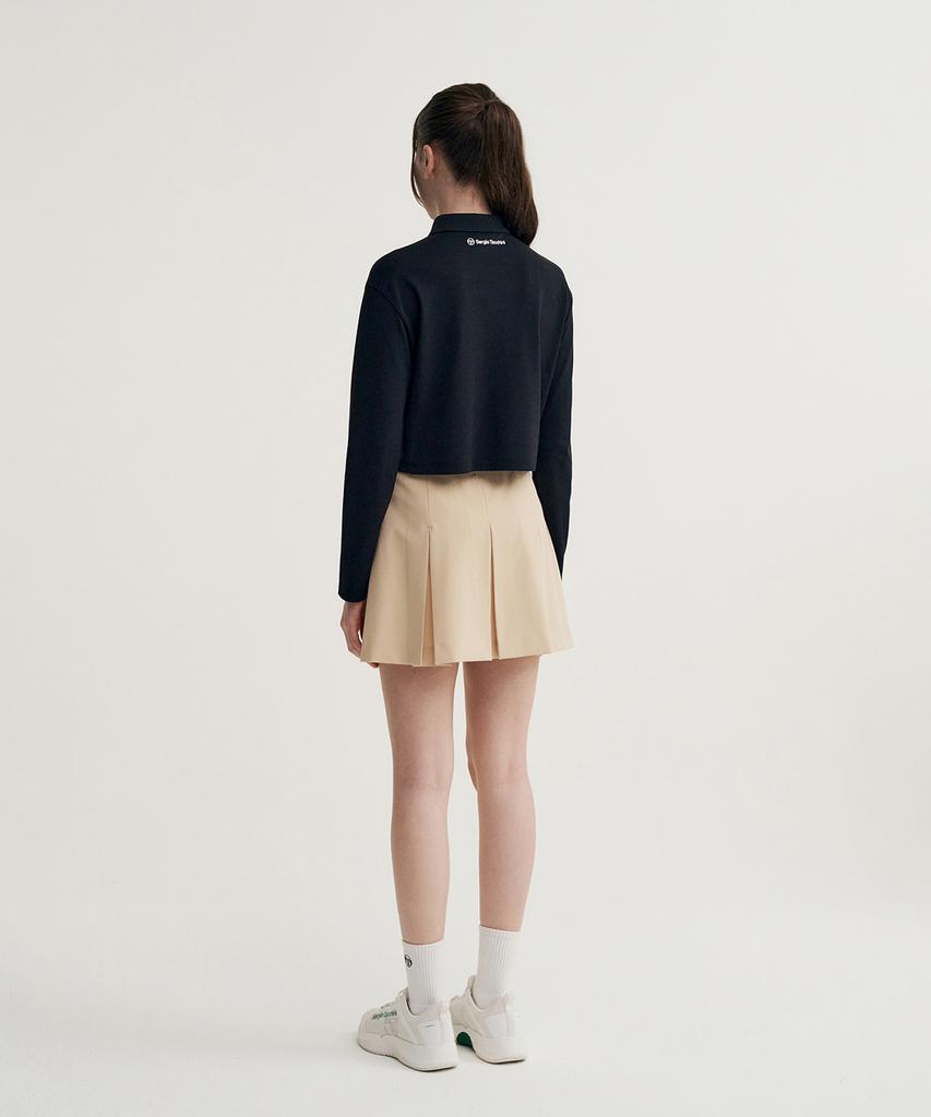 SERGIO TACCHINI W Preppy Wide Pleated Skirt (Beige)