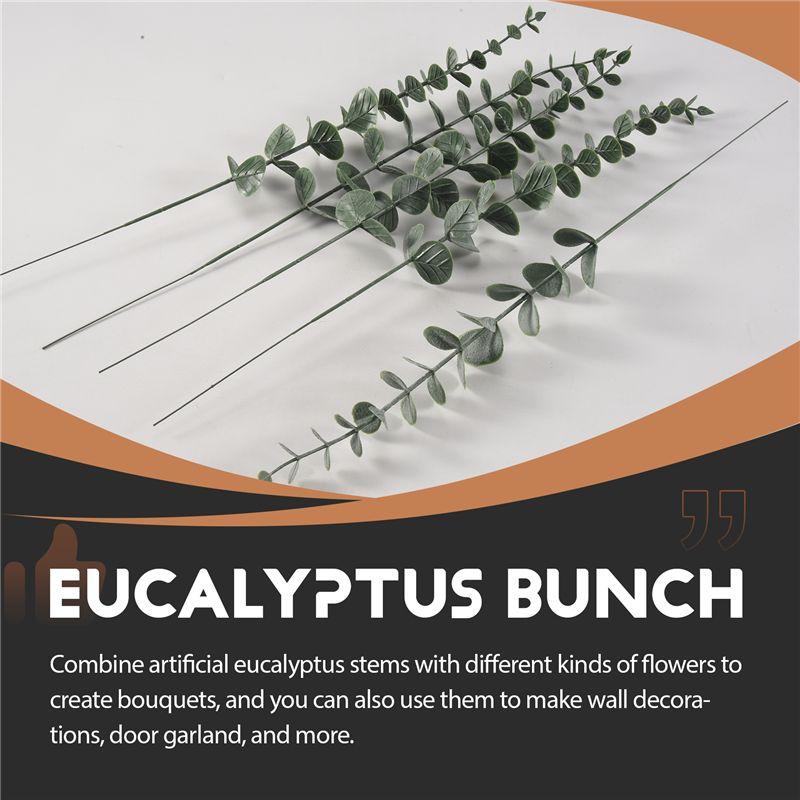 M-Modern-Eucalyptus Stems Artificial Eucalyptus Leaf Stems True Gray Green Touch Leaf Branches