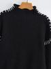 ZA Autumn/Winter Women's High Neck Color Block Pullover - European and American Street Style Fashion