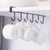 Space Saving Under Cabinet Mug Hanger 6 Heavy Duty Hooks No Drill Design Cup Rack for Kitchen Apartment RV Coffee Bar