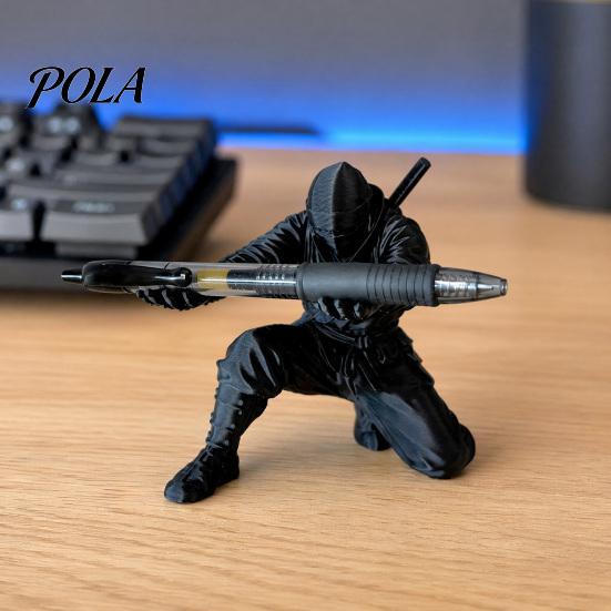 Workspace Decoration 3D Printed Ninja Pen Holder, Unique Figurine, Creative Holder for Office Desktop Organizer, Desk Decor Craft Storage Ballpoint