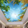 Modern 3d Ceiling Wallpaper White Cloud Blue Sky Murals Flying Pigeon Wallpaper Of Sky Home Decor