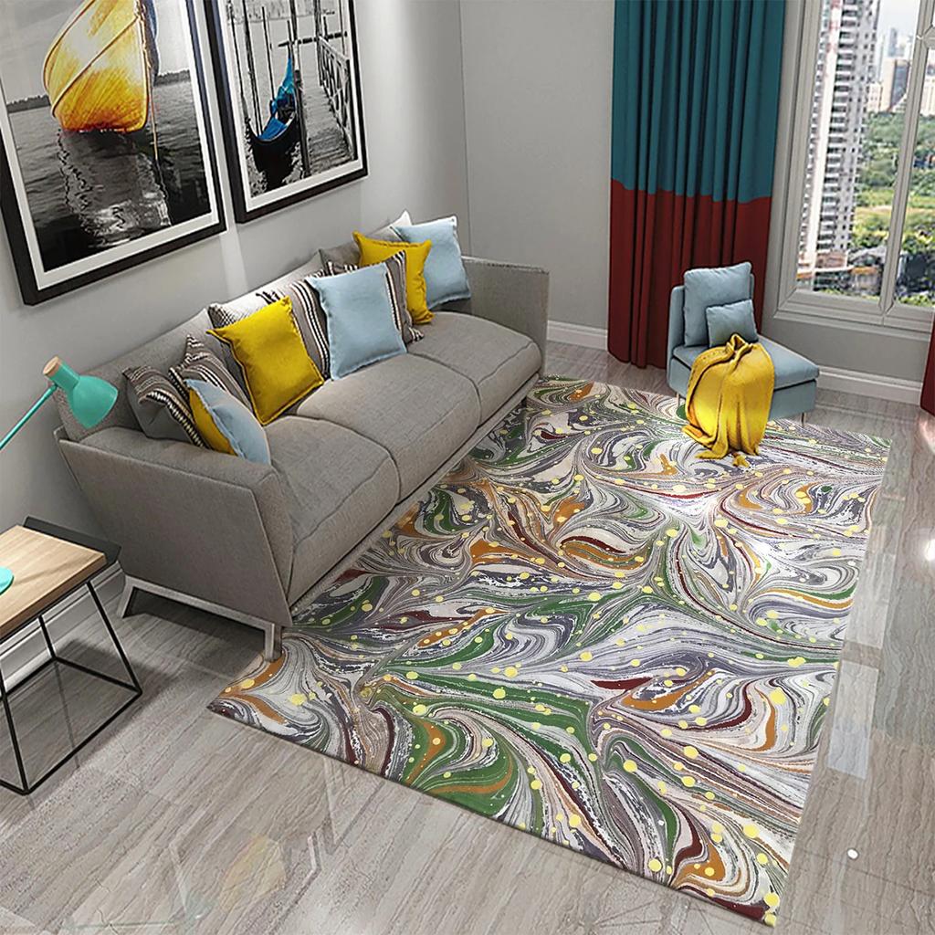 Colorful Marbling Carpet for Bedroom Bathroom Living Room Entryway Rug Non-Slip Rug Floor Carpet Kitchen Entry Rug Home Decor