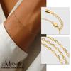 EManco Delicate 14k Gold Plated Stainless Steel Classic Thin Chain Bracelet Unisex Party