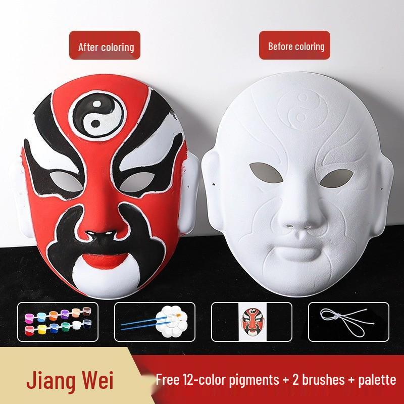 Kit de Pintura Facial de Ópera de Pekín Hecho a Mano para Manualidades de Máscaras para Padres e Hijos