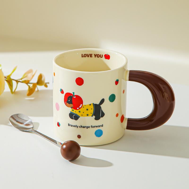 Dachshund Mug Girl Cute Household Drinking Cup New Coffee Breakfast Cup Couple Ceramic Cup