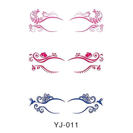 Geometric Pattern Eyeshadow & False Eyelash Tattoo Stickers for Party Makeup