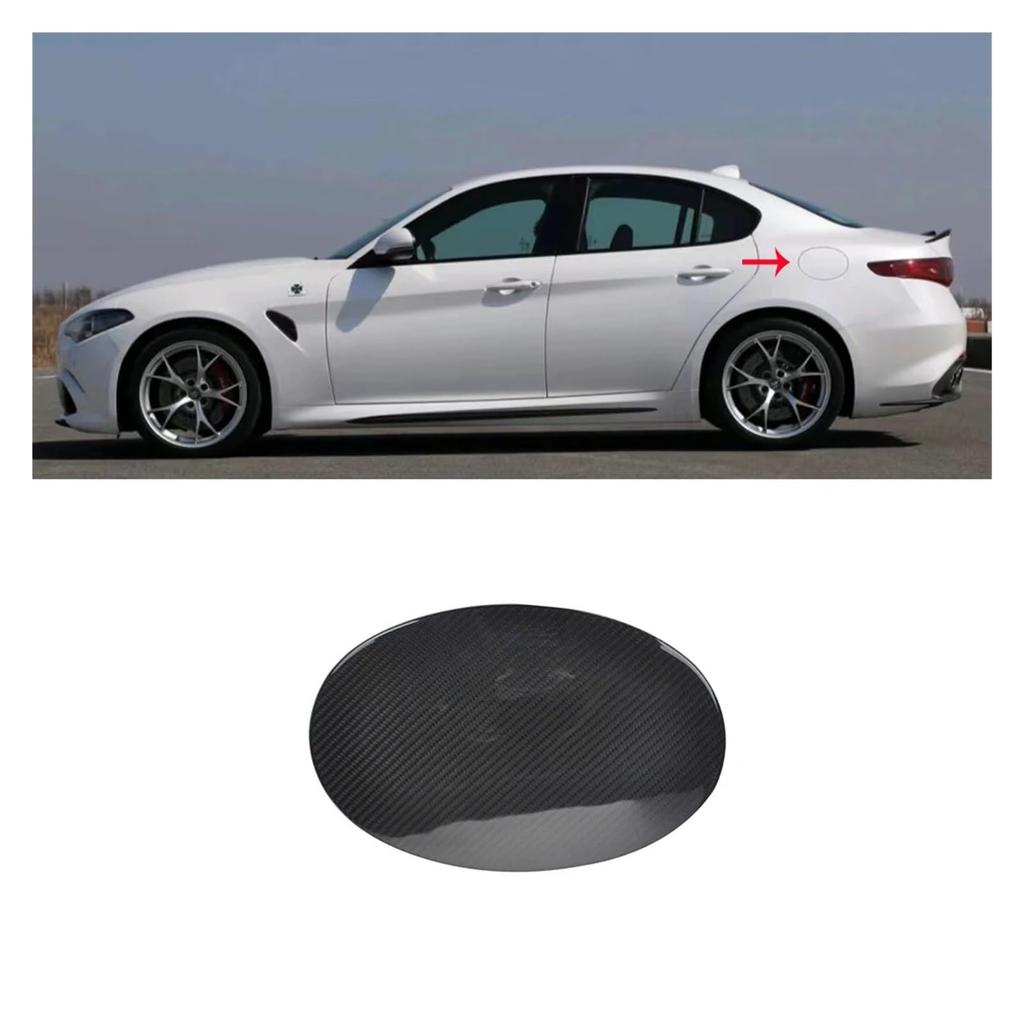 Car Accessories Real Dry Carbon Fiber Fuel Gas Door Cover for Alfa Romeo Julia 2017-2019