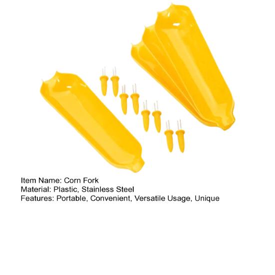 1 Set Maisgabel-Set mit Tablett, tragbar, praktisch, Kochutensilien, genießen Sie köstliche Maiskolben, Heimbedarf