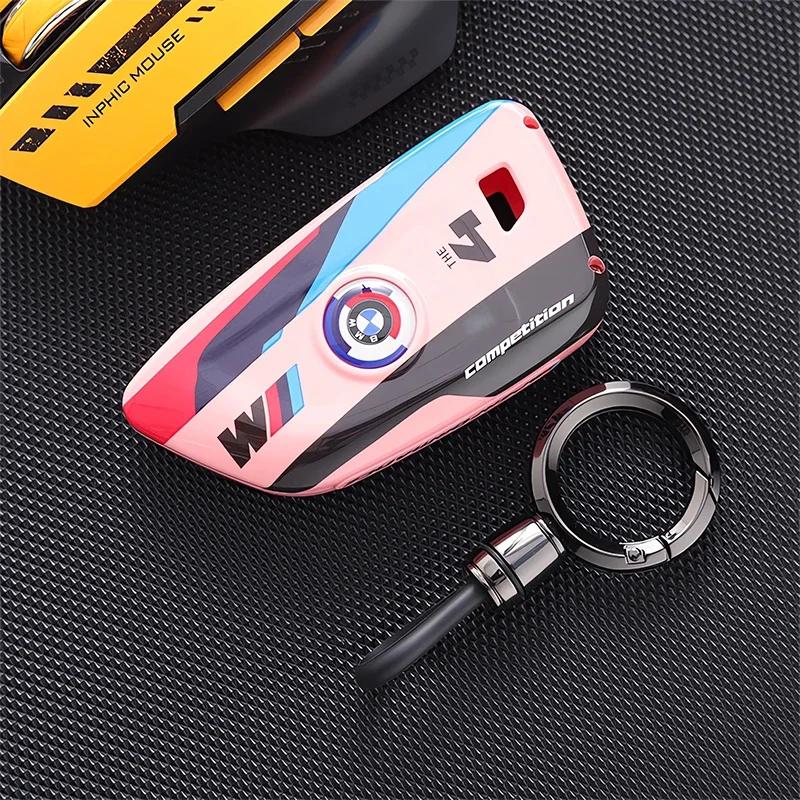 BAGH3 Car Sticker ABS Carbon Fiber Car Key Case Cover Shell For BMW 1 3 5 7 Series X1 X3 X4 X5 X6 G20 G30 F15 F16 G01 G02 G05 F10 F20 pklg3