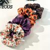 Stretchy Hair Elastics Halloween Ties, High Elasticity Scrunchies, Soft Bands with Ghost Witch Tie Hat Bat Spider Web Design, Pleated Ponytail