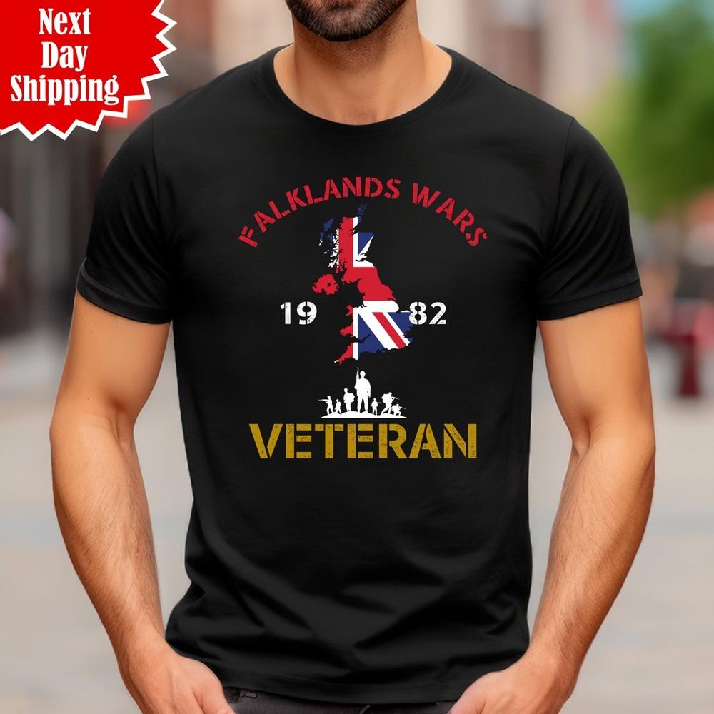 

Falkland Wars 1982 Veteran T Shirt Printed Union Jack Soldiers Gift Men Tee Tops 4XL