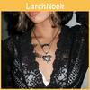 Dark Style Geometric Heart Necklace With Electroplated Finish For Womens Casual Wear