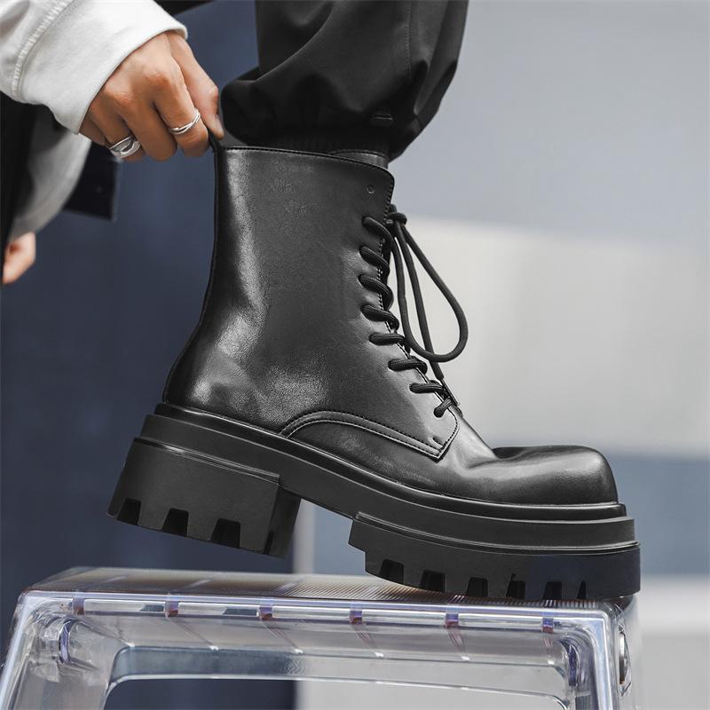 Martin boots men's thick-soled British high-top shoes winter derby shoes heightening tooling men's boots 16774-J