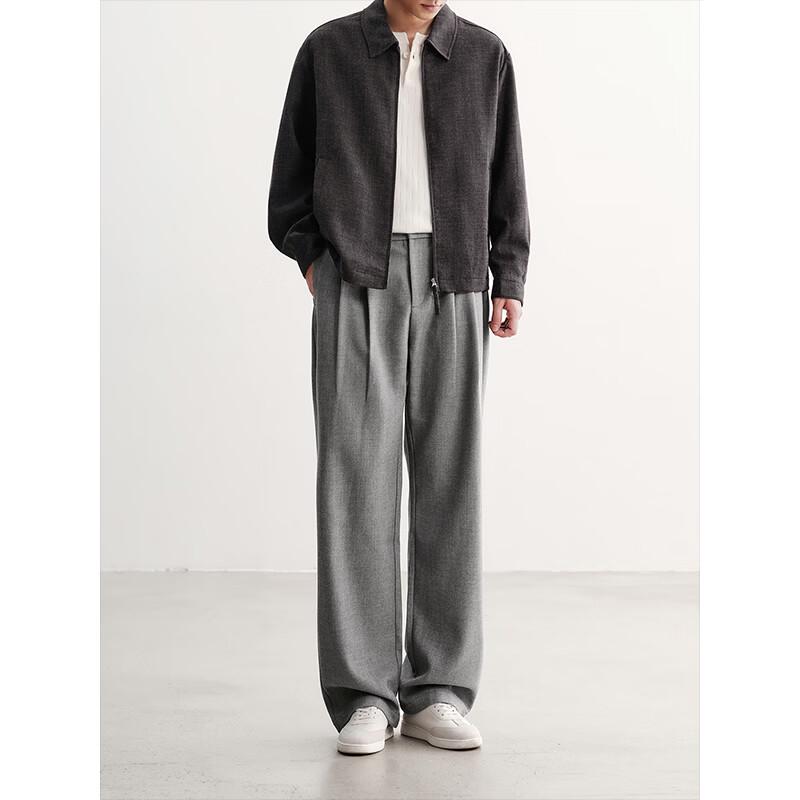 HAUT TON Vintage Matte Wool-Feel Oversized Lapel Jacket