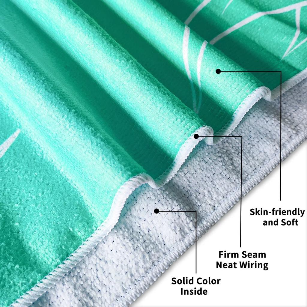 1 Microfiber Printed Beach Towel Sunscreen Adult Travel Absorbent Quick Dry Beach Towel Mandala Flamingo Pattern