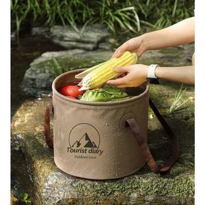 20L Camping Folding Bucket - Portable PVC Mesh Cloth Travel Washbasin Foot Soaking Bag & Picnic Storage Bucket for Outdoor Use