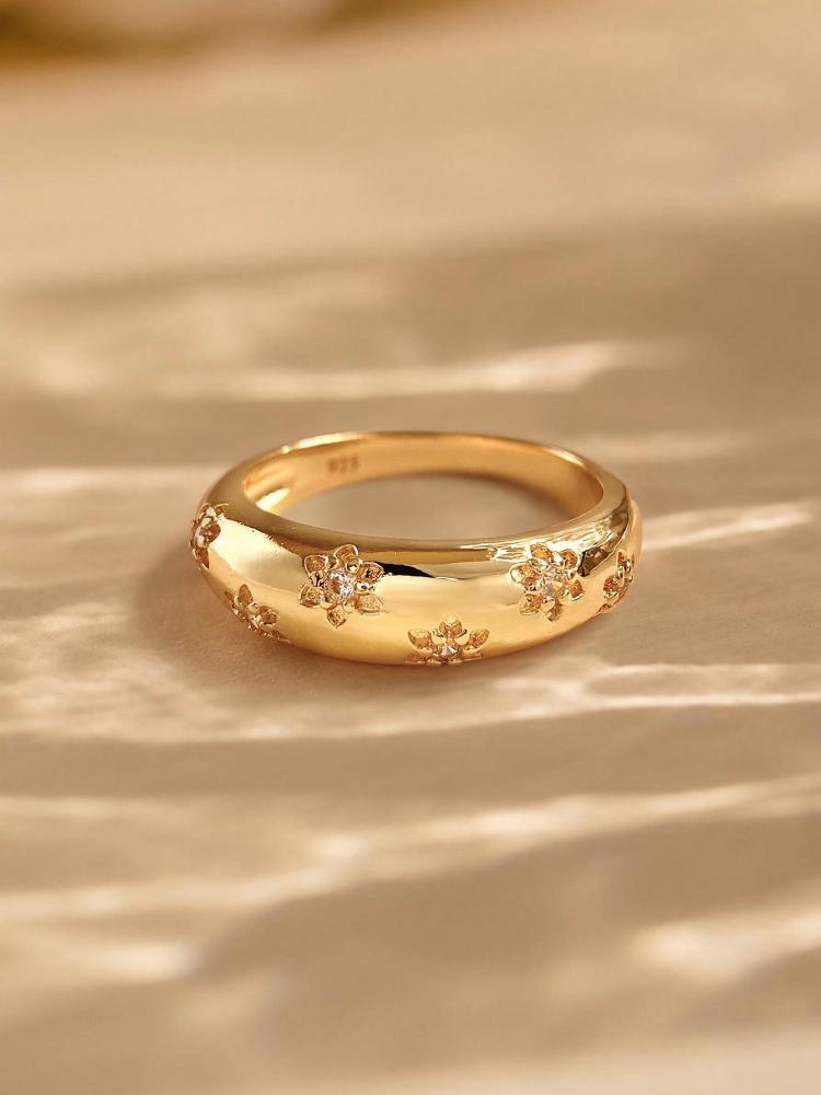 925 Sterling Silver Personalized Flower Encrusted Zircon Ring For Women Wedding Party Daily Luxury High Quality Fine Jewelry