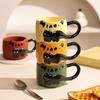 Embossed Kitten Ceramic Mug with Strap
