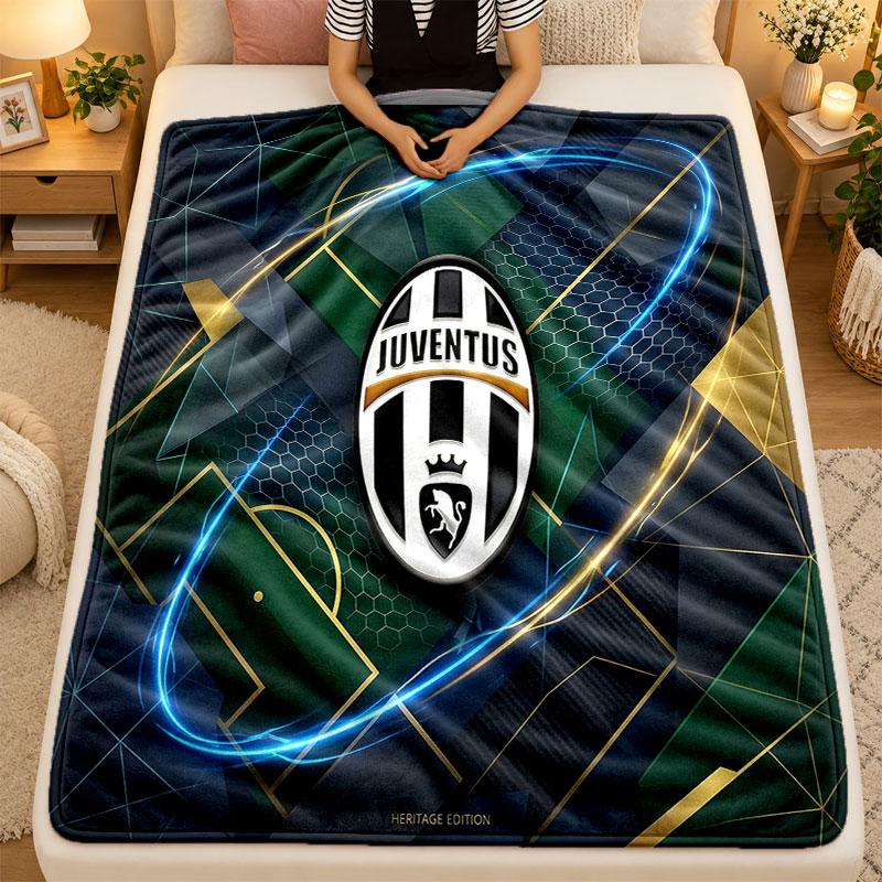 Flanelinis pledas Juventus FC Šiltas minkštas pledas naudojimui patalpoje ant sofos, lovos, svetainėje