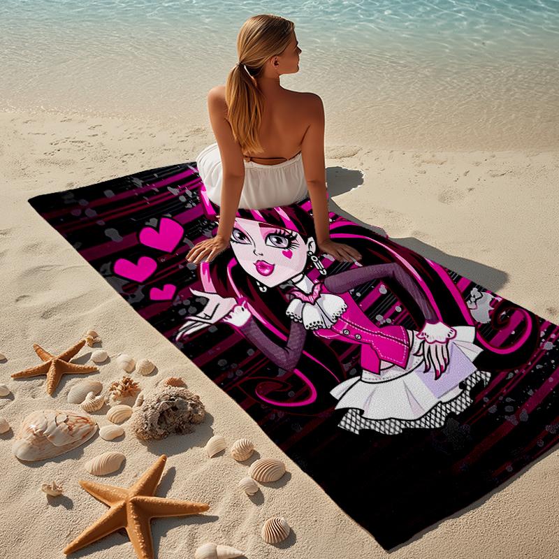 Proof Beach Towel with a Monster High1 Pattern - Soft,absorbent,quick-drying,machine Washable - Perfect for Swimming,camping,bathing