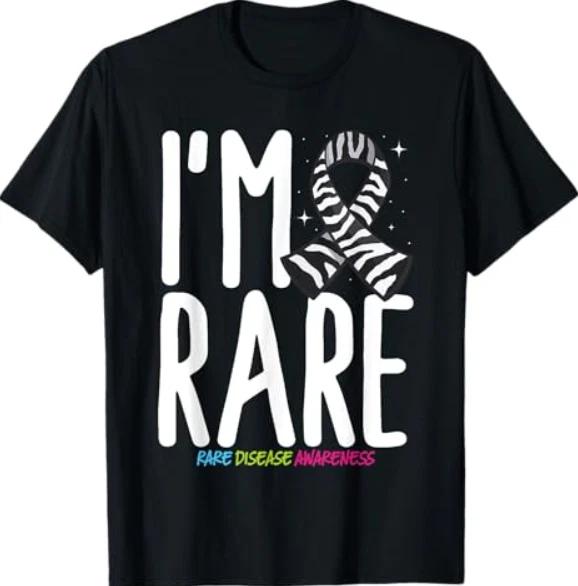 I m Rare Disease Warrior Zabra Ribbon Rare Disease Awareness T-Shirt S