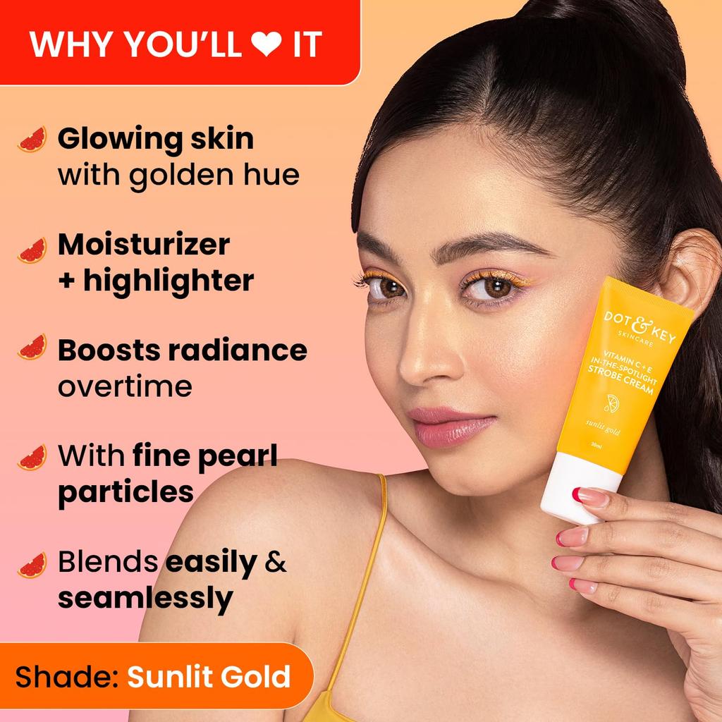 Dot & Key In-The-Spotlight Strobe Cream Gesichtsfeuchtigkeitscreme Und Highlighter Für Strahlenden Sofort-Glow Alle Hauttypen 30 ml