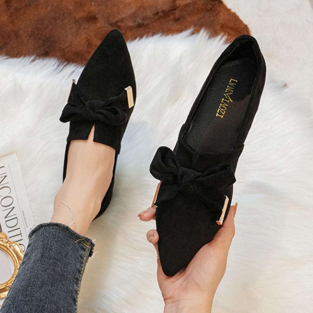 Fashion Flats Shoes Women Single Shoe Women's Spring Autumn Flat Shoes Deep Mouth Soft Top Women's Shoes 41-43 Loafers Women