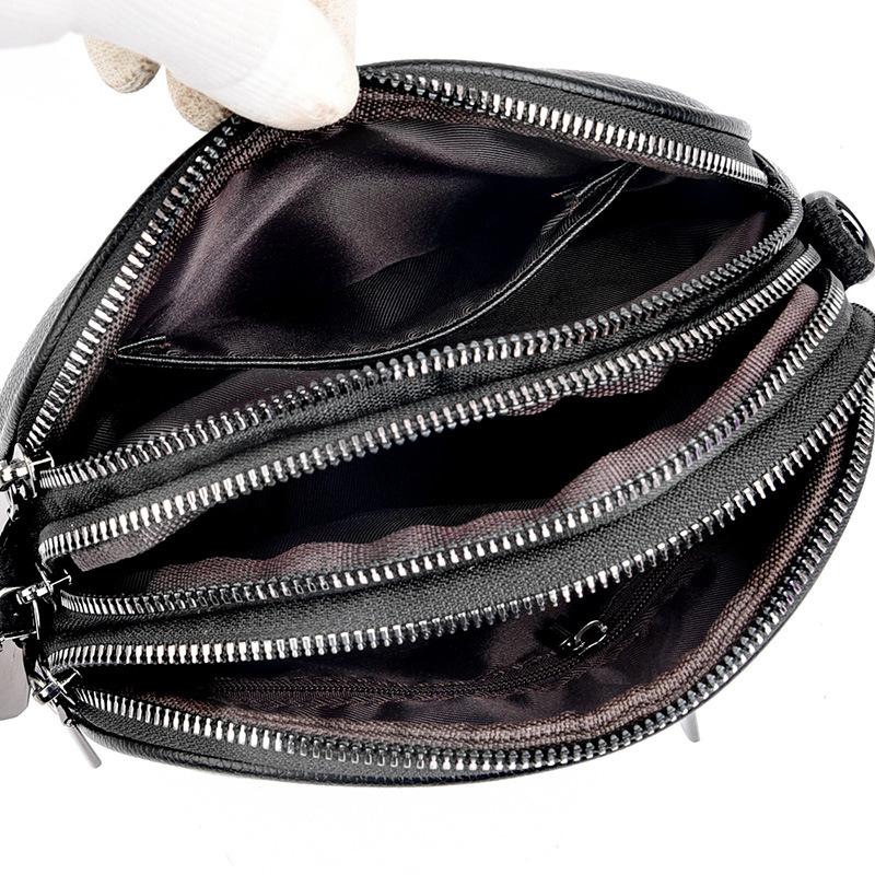 Three-layer Round Small Bag for Women In Summer New Women's Shoulder Bag Solid Color Casual Large Capacity Mobile Phone Bag for Women