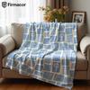 Coastal Block Lightweight Microfiber Soft Christmas Fleece Blanket Warm Cozy Throw for Bed Sofa Office Travel All Season