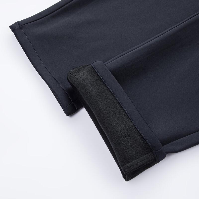 XueZhongFei Men's Fleece-Lined Business Casual Straight-Leg Pants