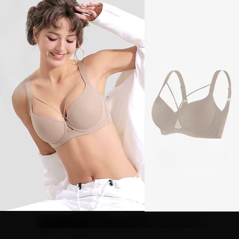Large Size Seamless Lingerie for Women Thin and Sexy Bra Comfortable Top Up Push-up  Anti Sagging Sports Breast Collection Bras